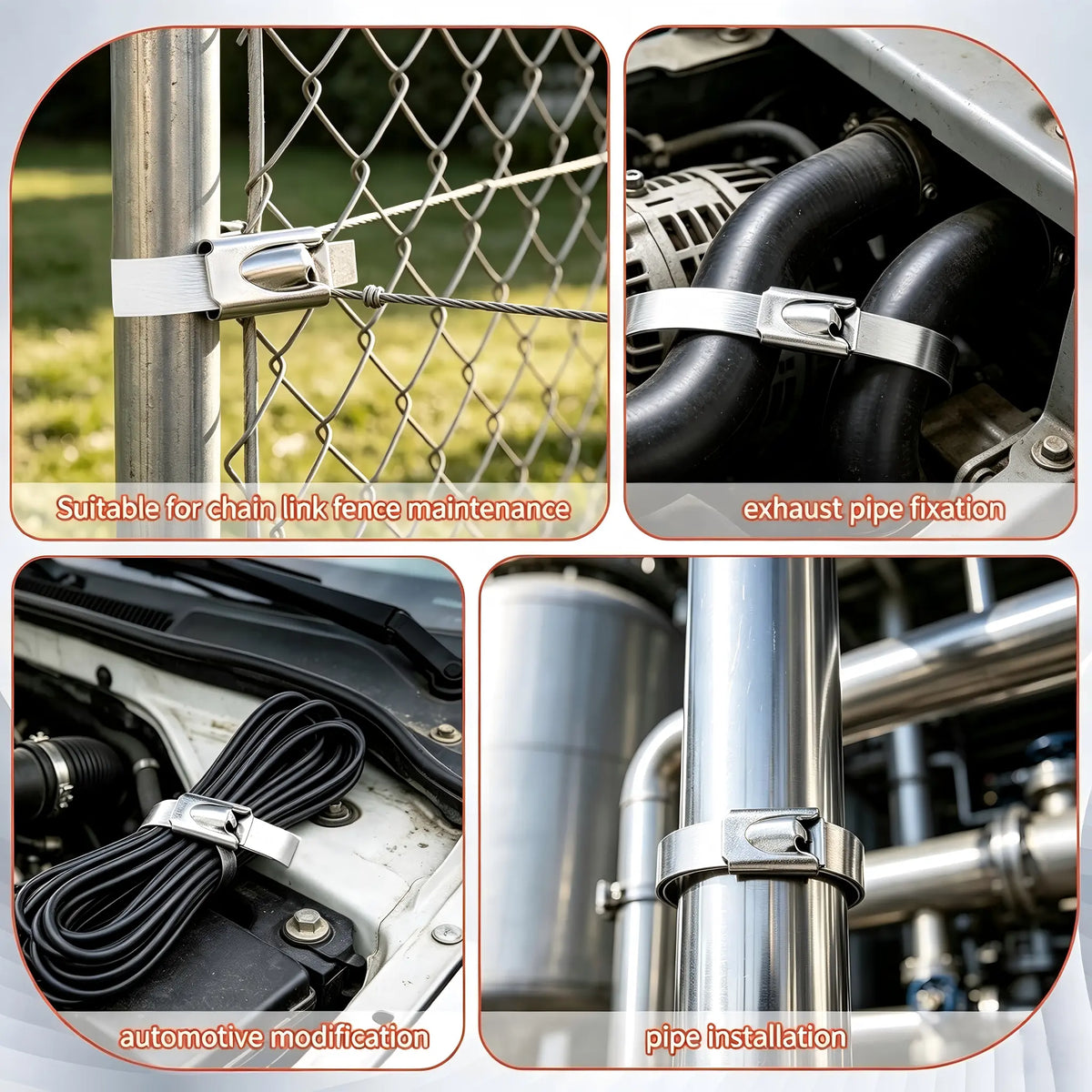 304 Stainless Steel Cable Tie Tensioning Kit with 11.8-Inch Ties