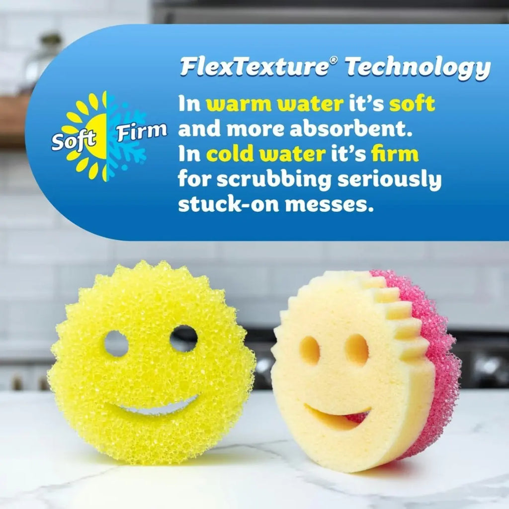 6-Pack Kitchen Scrub Sponges, Scratch-Free Multipurpose Dish Scrubbers with BPA-Free Foam for Cleaning & Washing