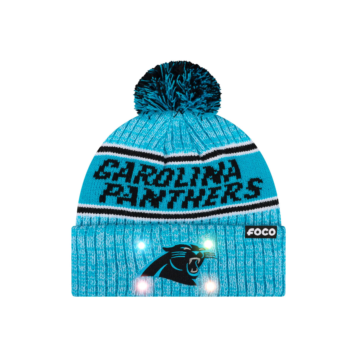 NFL Officially Licensed Team Color Warm Light up Pom Beanie
