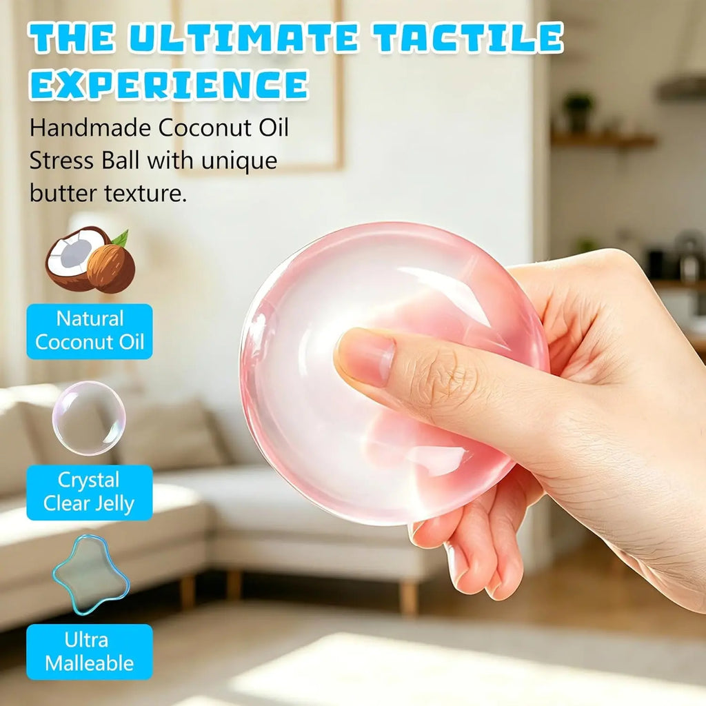 1 Count Coconut Oil Stress Ball,Shapeable No Rebound Stress Relief Ball Coconut Oil Handmade Squeezing Ball, Anxiety Relief Toy, Fidget Toy