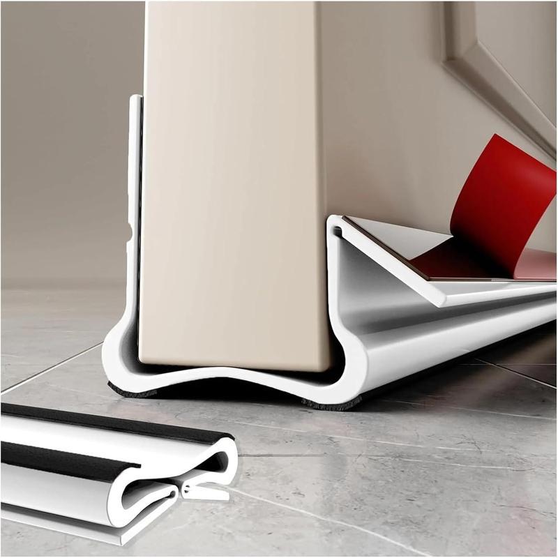 Soundproof Triple Seal Door Draft Stopper Self Adhesive PVC Door Bottom Weather Strip Wind & Noise Insulation Gap Sealing Strip