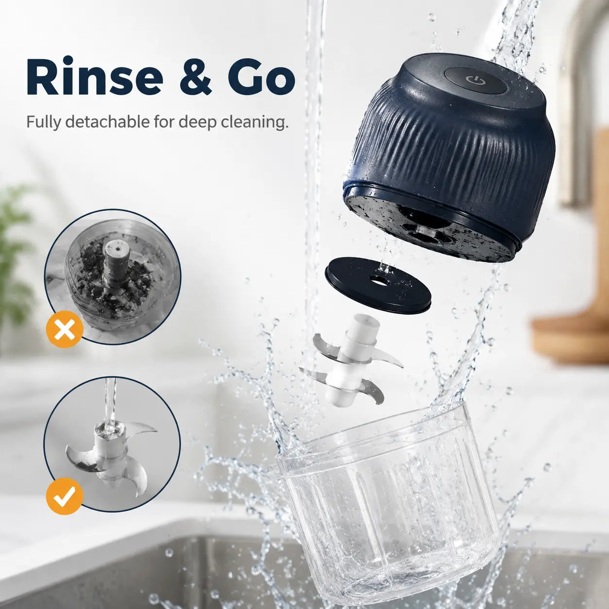 USB Rechargeable Mini Electric Food Chopper for Meat, Garlic, Onion, Ginger, Chili & Vegetables, Portable Kitchen Grinder