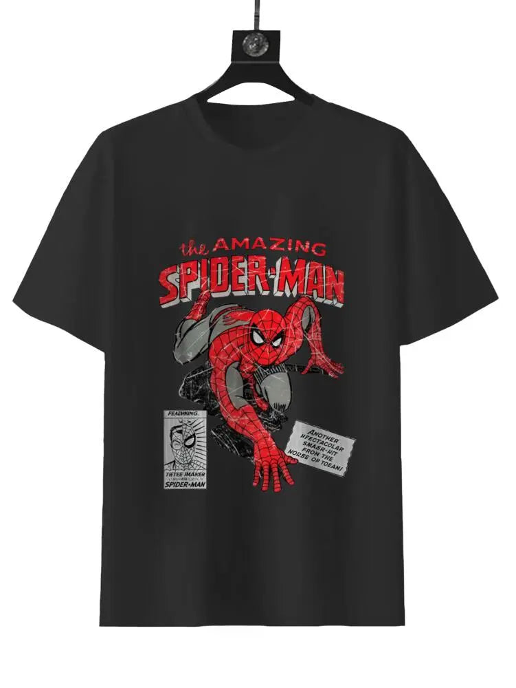 MARVEL The Amazing Spider-Man Retro Comic T-Shirt, 100% Cotton Graphic Tee for Classic Superhero Fans