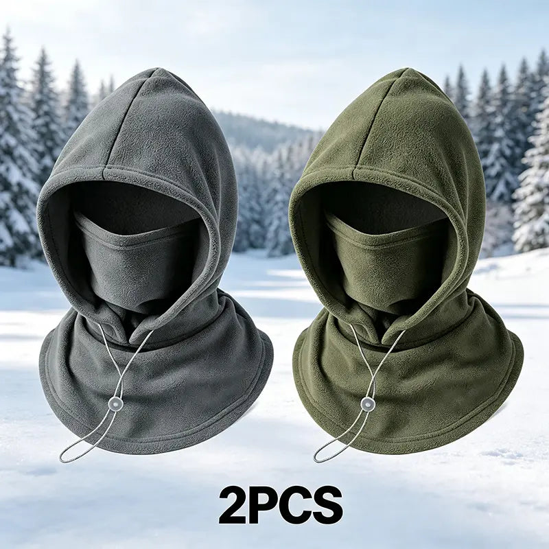 Unisex Fleece Balaclava Hood with Adjustable Full Face & Neck Coverage