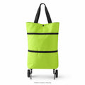 Foldable Shopping Trolley Bag with Wheels, Reusable Rolling Grocery Tote for Supermarket, Travel & Laundry