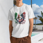 Unisex America Mexico Flag Vintage Mexican Roots American T-Shirt Vintage Graphic Casual Men's Women's Tee