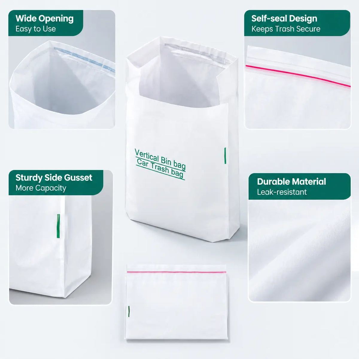 Self-Adhesive Disposable Car Trash Bags – 20/40 Pack