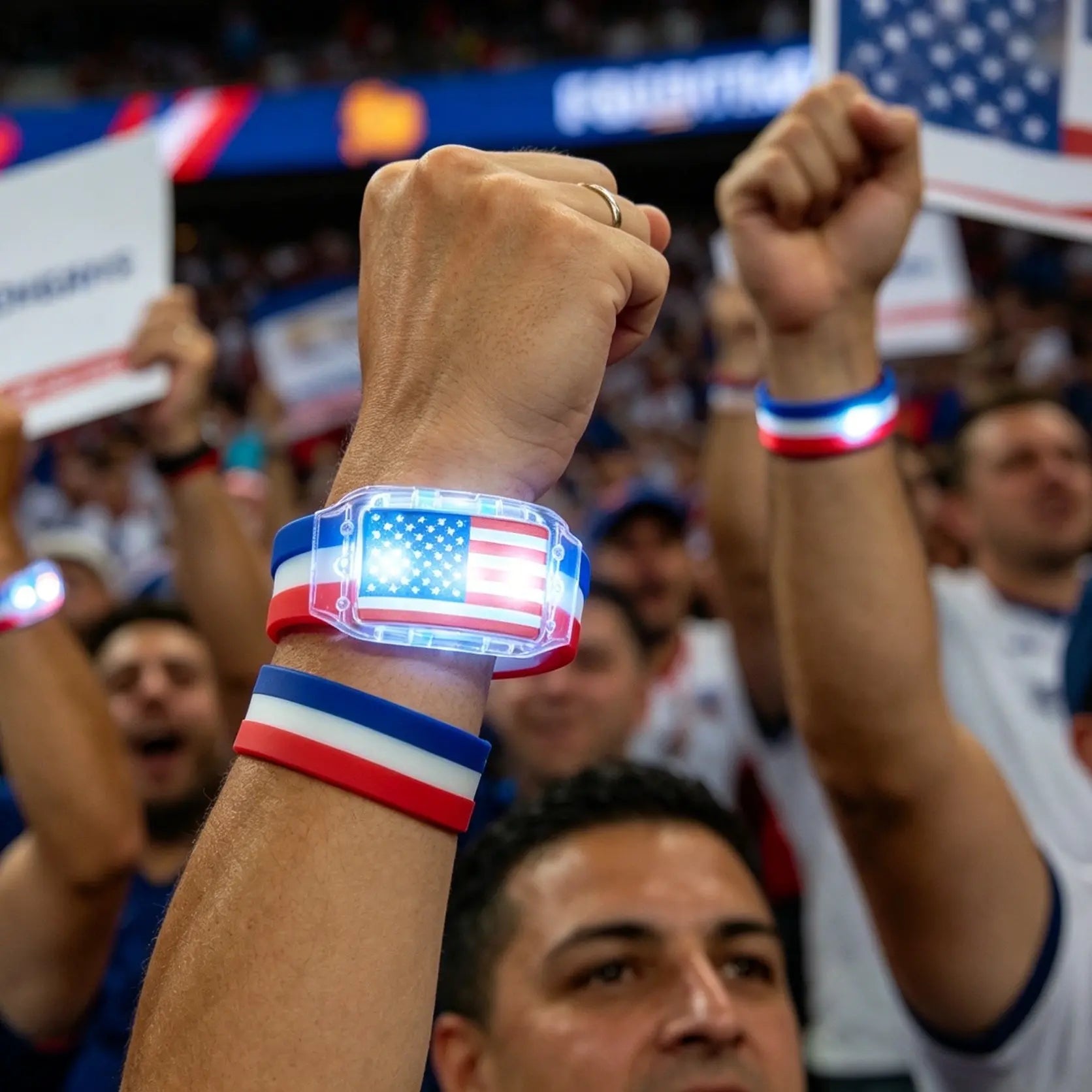 USA Flag LED Light-Up Bracelets