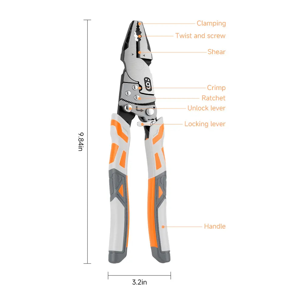 LOZLIN Self-Locking Ratchet Pliers & Wire Cutter