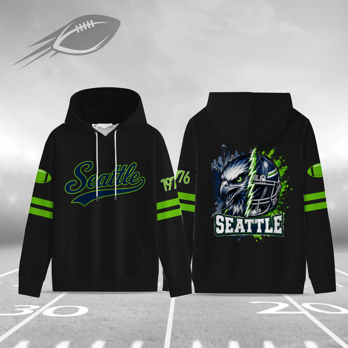 Unisex Football City Graphic Pullover Hoodie