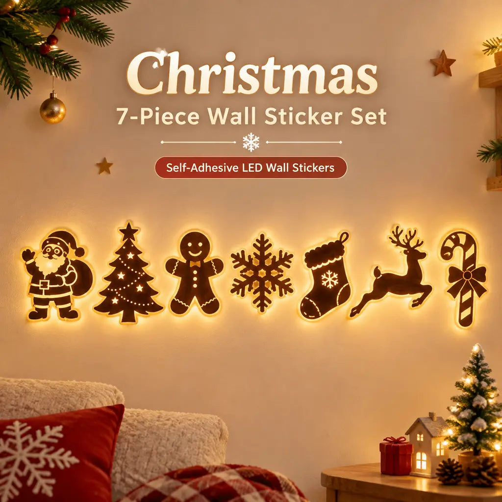 Cordless LED Santa Sleigh & Reindeer Wall Decor