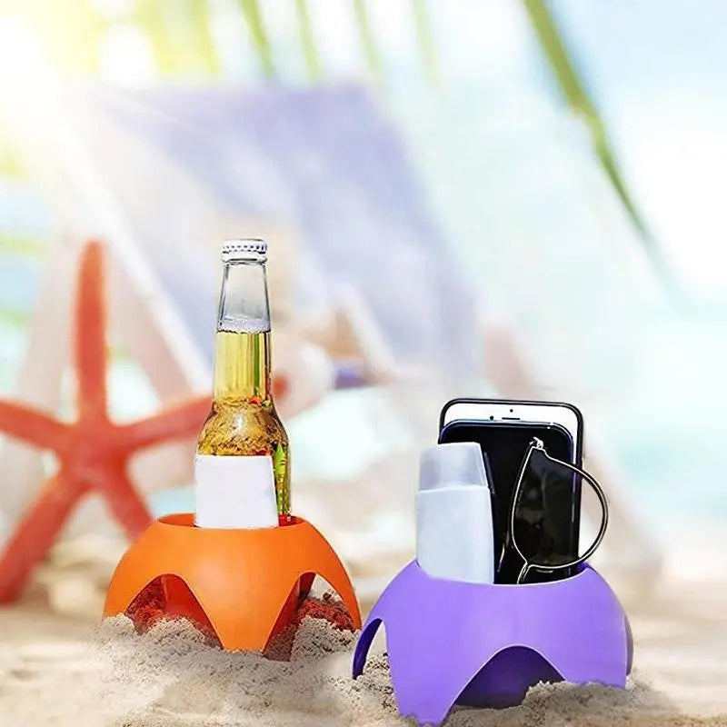 5-Pack Portable Beach Cup Holders with Sand-Proof Non-Slip Base for Drinks, Bottles, Phones & Keys, Perfect for Beach, Pool & Picnics