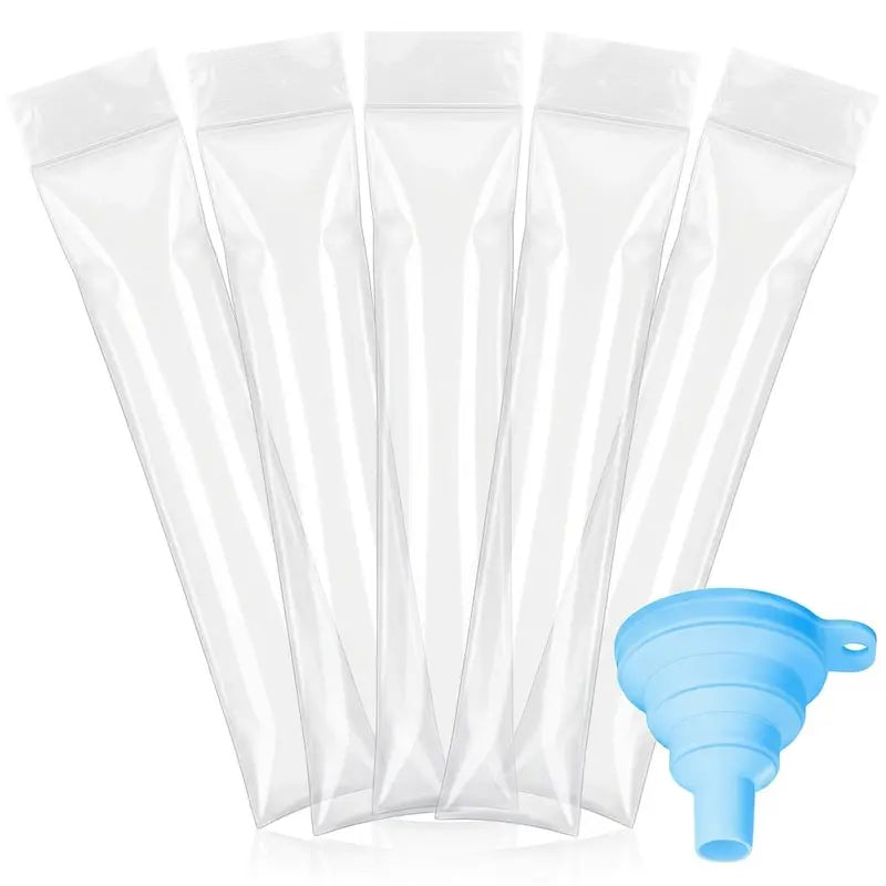 100-Pack BPA-Free Ice Pop Bags with Funnel, Disposable Ziplock Popsicle Pouches for Juice, Yogurt, Smoothies & Frozen Treats