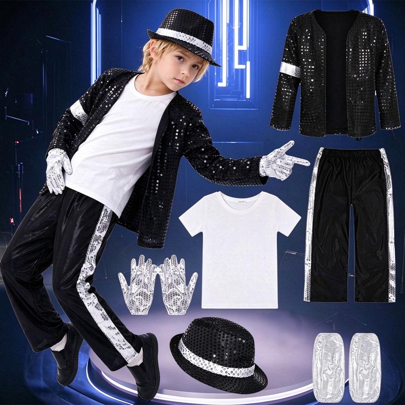 Meihuida Boys’ 80s Pop Star Halloween Costume Set