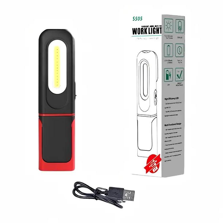 USB-C Rechargeable COB LED Work Light with Magnetic Base & Swivel Hook