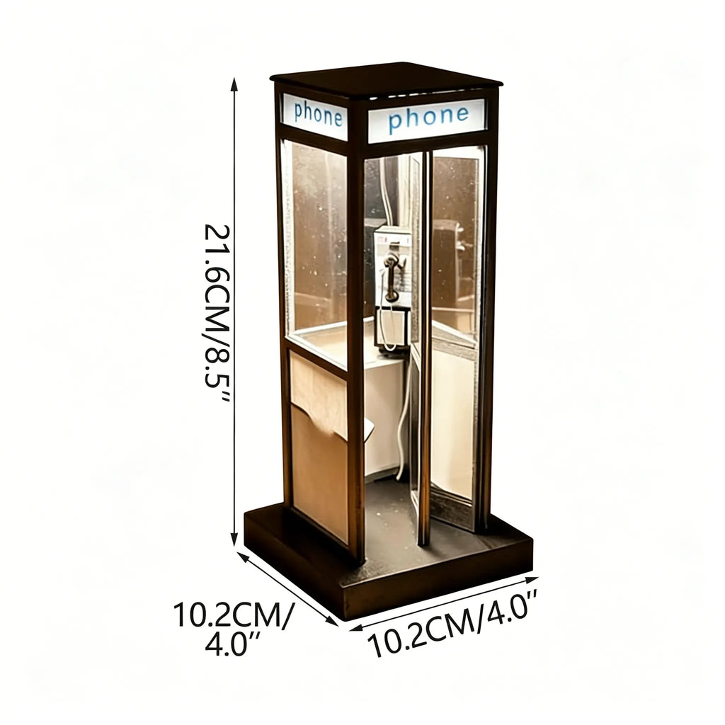 Retro-Style Telephone Booth Decorative Lamp - Bedroom Bedside Creative Night Light for Home Festive Decorations