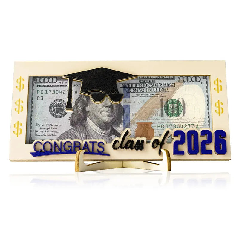 Graduation 2026 Money Holder-Unique Wooden Cash Gift Box for Class of 2026, Creative Graduation Gift for Seniors