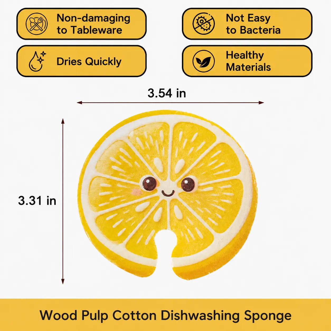 Compressed Cellulose Sponges - 3 Pack Fruit Shaped Natural Pop Up Dish Sponge for Kitchen - Compostable, Plant-Based, Non Scratch Cleaning Sponges Bulk for Dishes & Household Cleaning