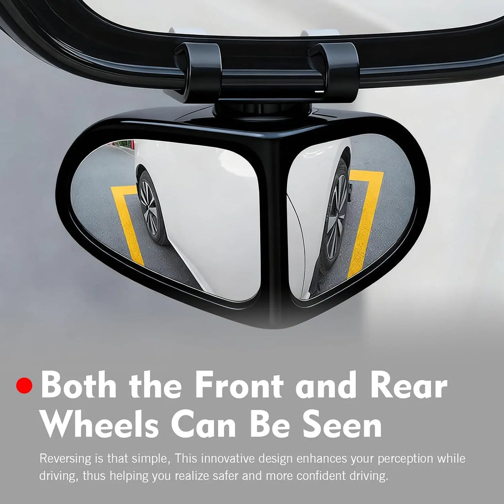 360° Rotatable Dual-Lens Blind Spot Mirror, Clip-On Rearview Auxiliary Mirror for Parking & Reversing