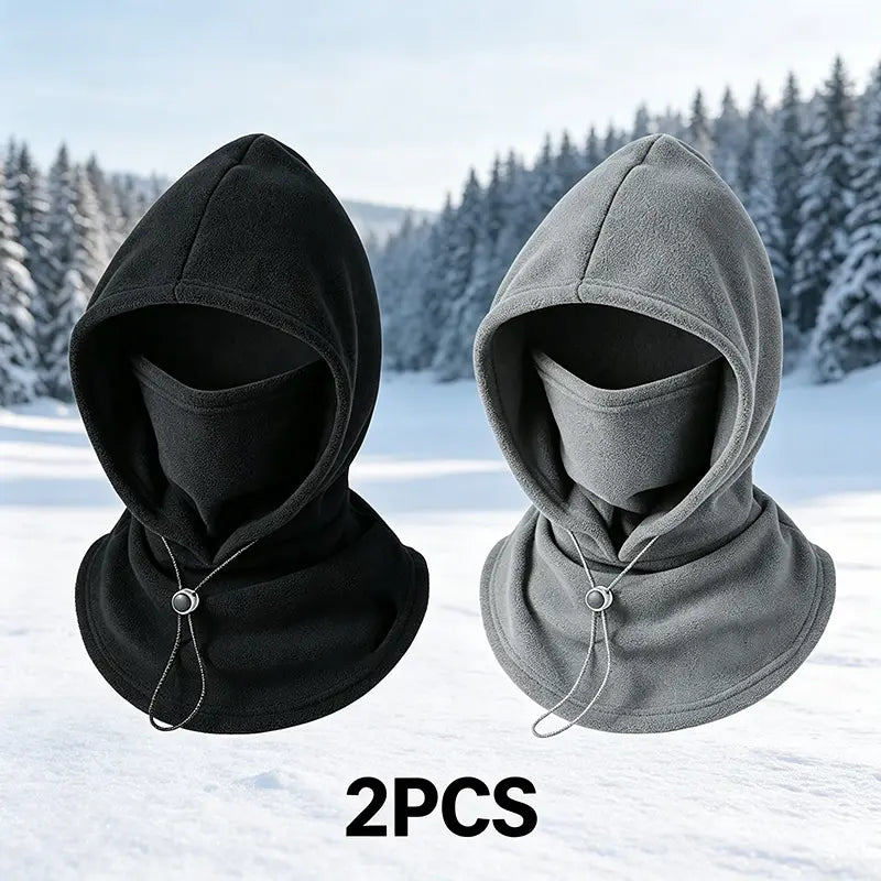 Unisex Fleece Balaclava Hood with Adjustable Full Face & Neck Coverage