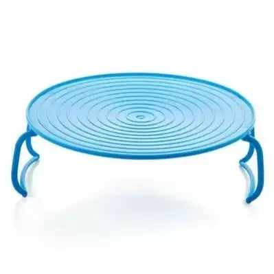 Foldable Microwave Plate Stacker with Cool-Touch Handles, Space-Saving Heating Rack for Plates & Bowls