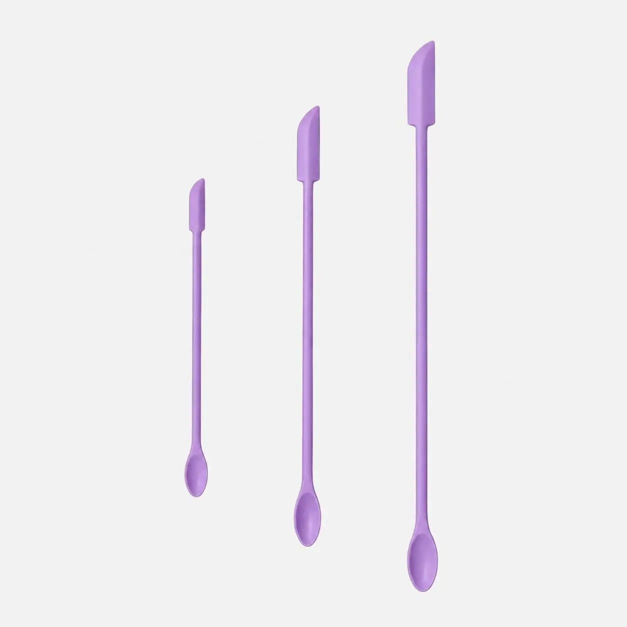 3-Pack Mini Silicone Makeup Spatulas for Foundation, Cream, Lotion, Jar Scraping & Cosmetic Use