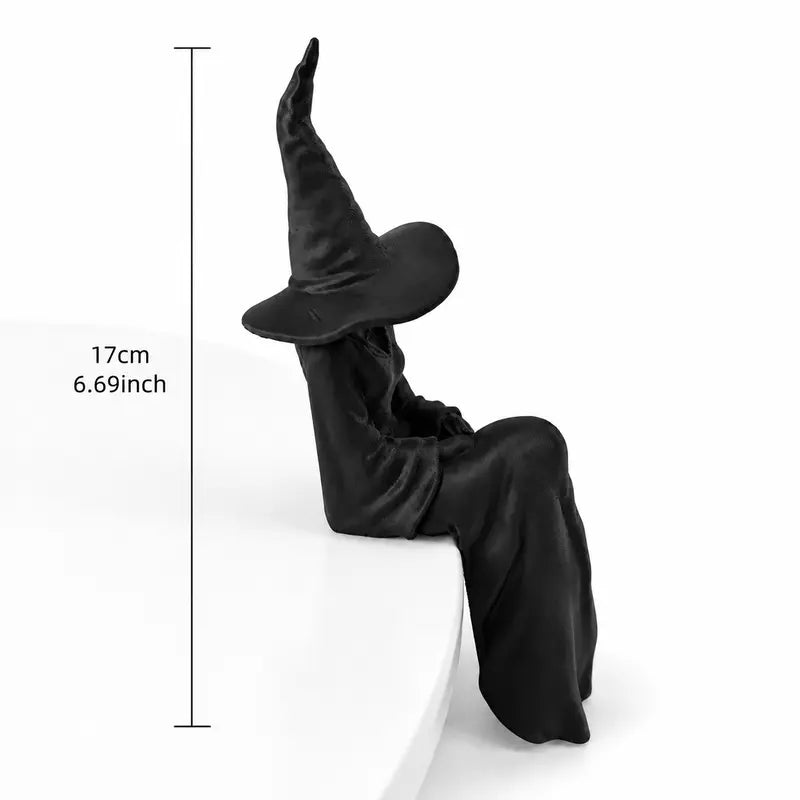 3D-Printed Faceless Black Witch Shelf Sitter Figurine