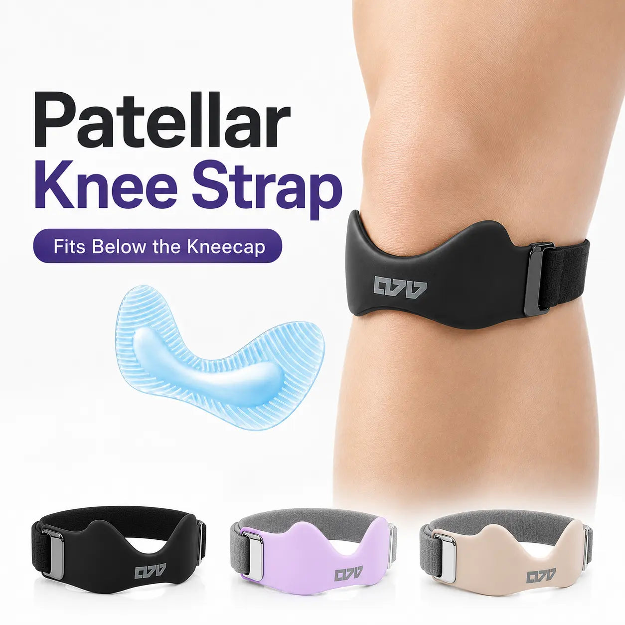 HYPICHOR Patellar Tendon Support Strap , Adjustable Silicone Knee Brace for Pain Relief (Sports & Outdoor Support Accessory)【Buy 1 Get 1 Free】