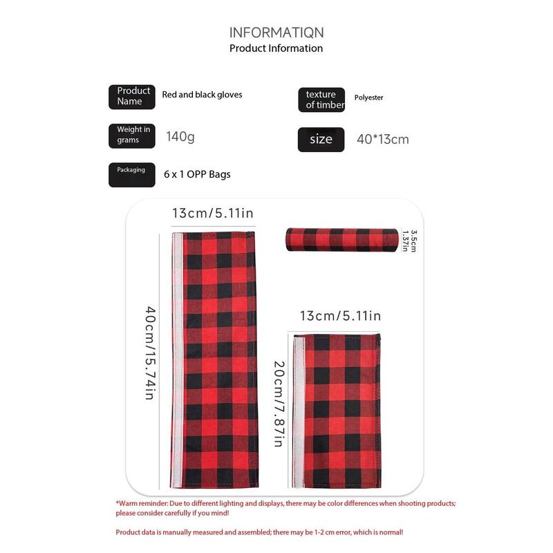 2/4/6-Pack Plush Plaid Christmas Appliance Handle Covers