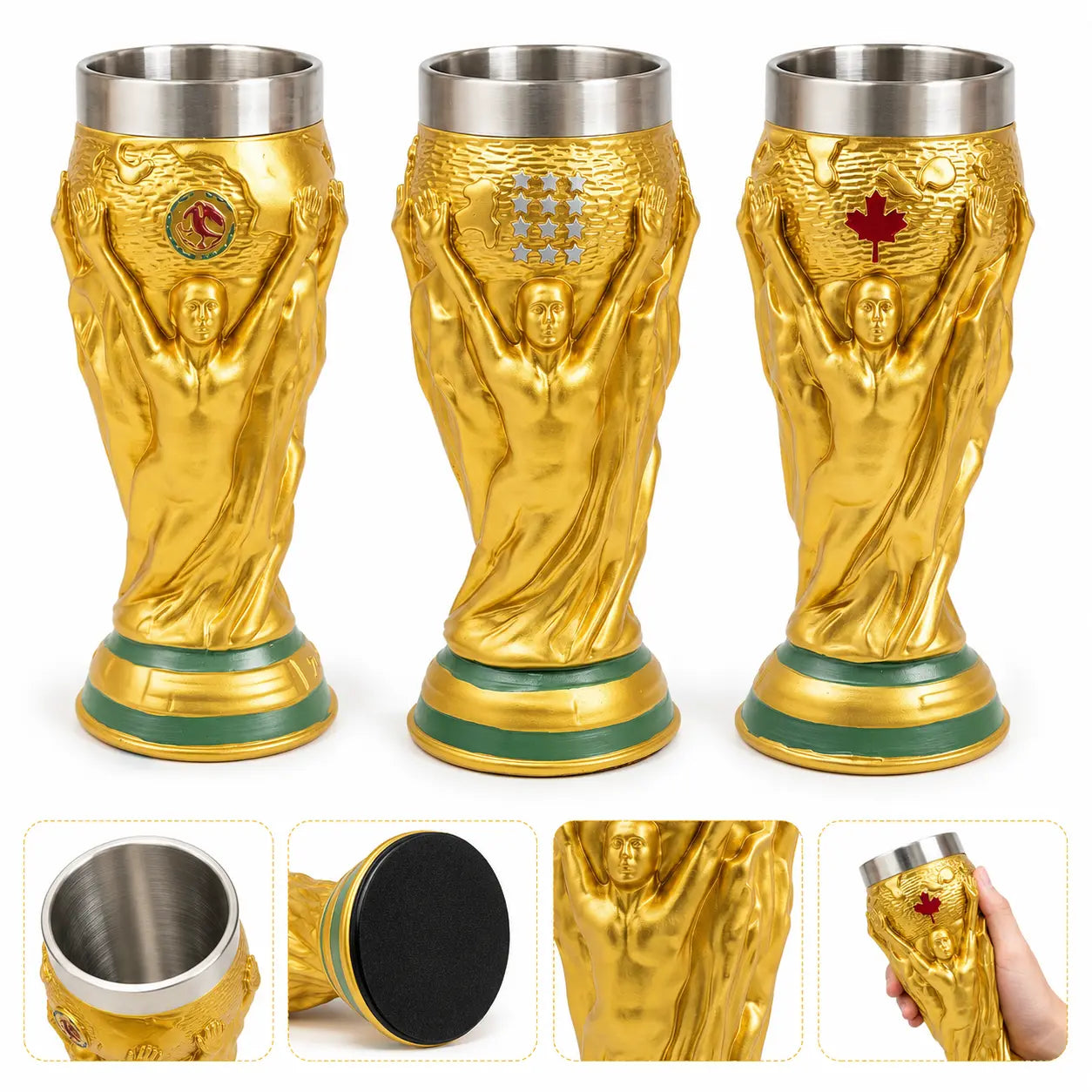 【17oz】 Creative Gold Trophy Beer Mug – Home, Office & Party Drinking Cup – Fun Birthday & Holiday Gift for Adults