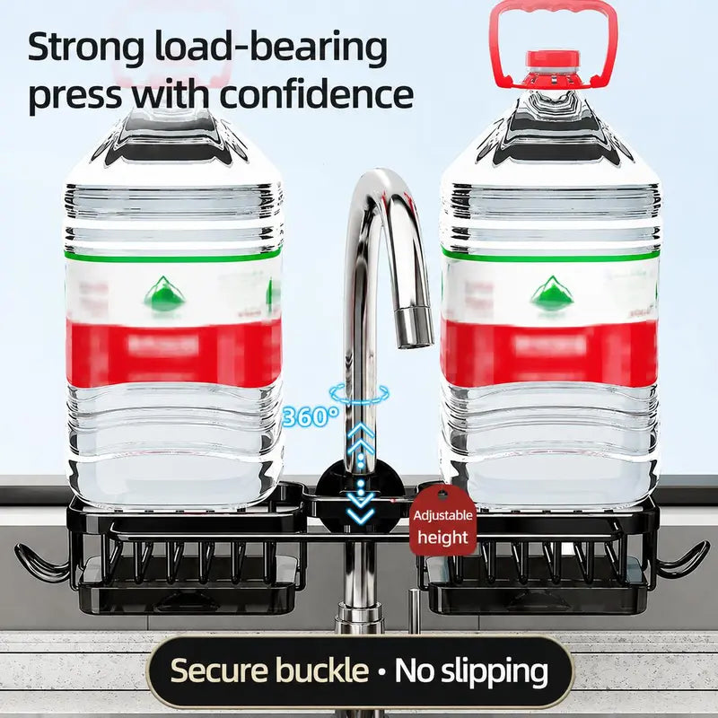 Detachable Stainless Steel Over-Faucet Sink Organizer with Drip Tray