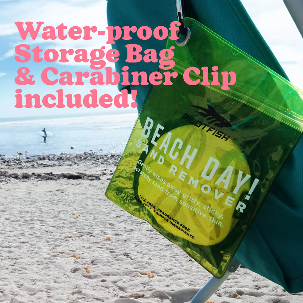 Pilotfish Talc-Free Sand Remover Pouch - Gentle Skin-Friendly Beach Essential