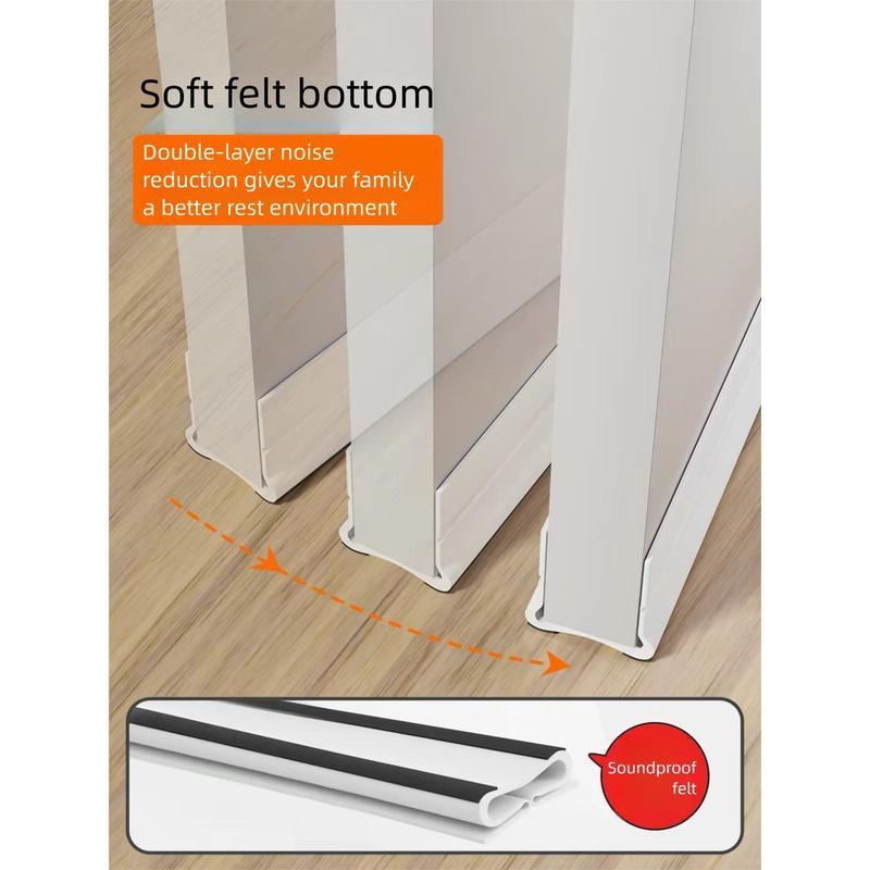 Soundproof Triple Seal Door Draft Stopper Self Adhesive PVC Door Bottom Weather Strip Wind & Noise Insulation Gap Sealing Strip