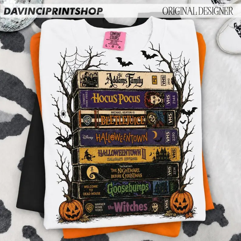 Comfort Colors Vintage Halloween Movie T-Shirt, Retro Horror Graphic Tee for Spooky Season & Film Fans