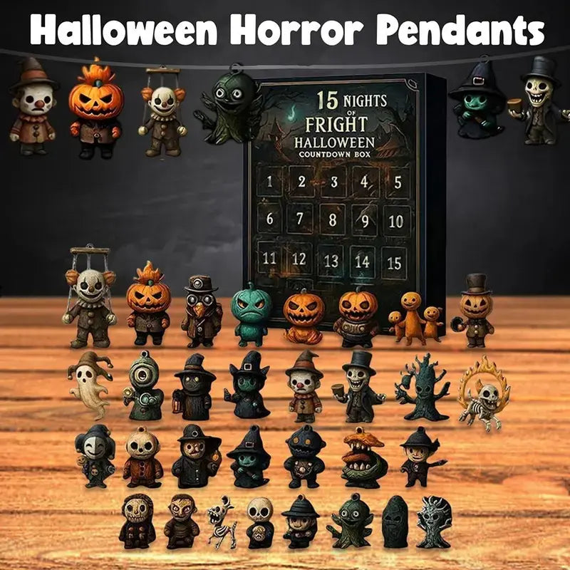 2026 Halloween Advent Calendar with 31 Surprise Blind Bags, Mini Figures, Charms & Decorations for Horror Fans