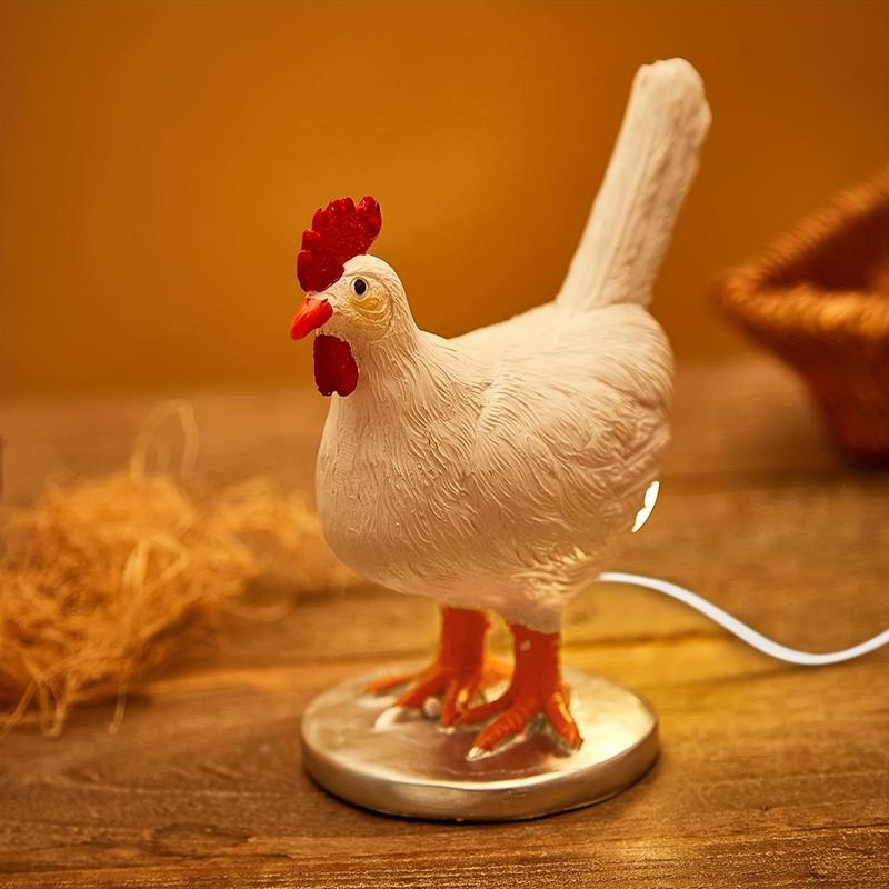 Chicken Design Desktop Decorative Light, 1 Count Cute Resin Animal Design Desktop Decorative Light, Creative Desktop Light for Home Office Decor