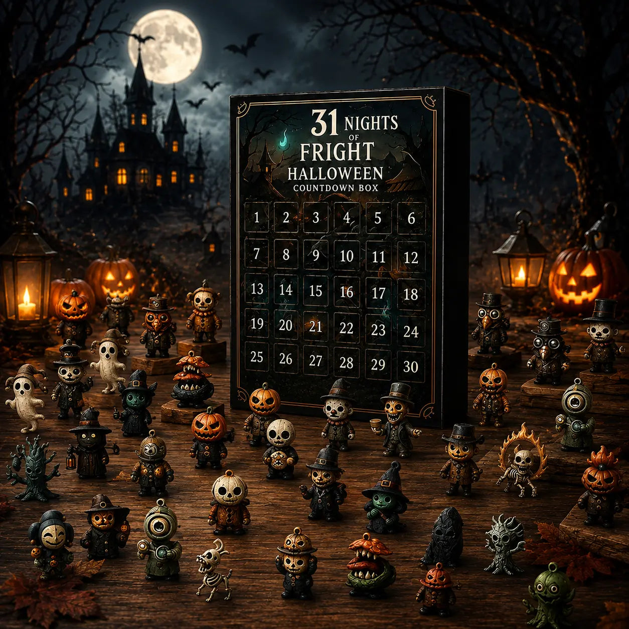 2026 Halloween Advent Calendar with 31 Surprise Blind Bags, Mini Figures, Charms & Decorations for Horror Fans