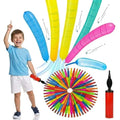 100-Pack Rocket Balloon Set, Balloon Party Supplies with Aerodynamic Tip, Easy-Filling Pump, Reusable No-Refill Design for Outdoor & Indoor Fun, Kids Stuff, Toys for Boys, Gifts for Kids, Mother's Day Gift Option