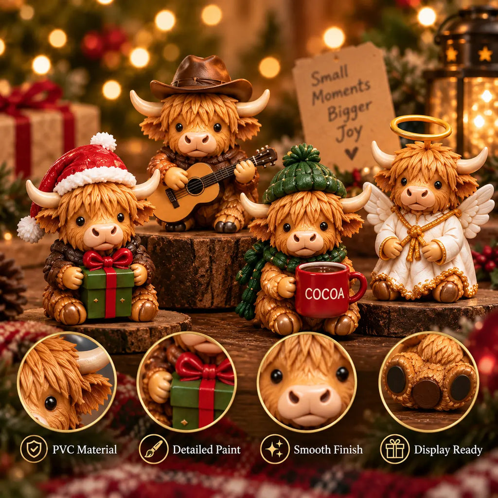 24-Day Highland Cow Figurine Advent Calendar