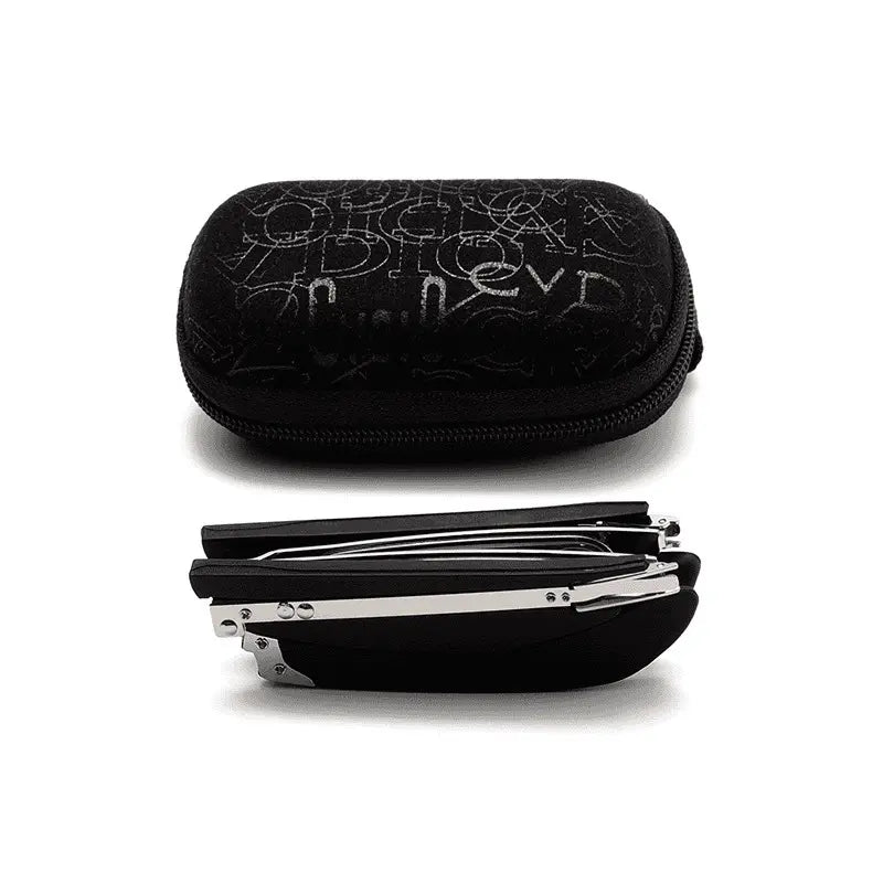 Foldable Square Blue Light Reading Glasses with Case