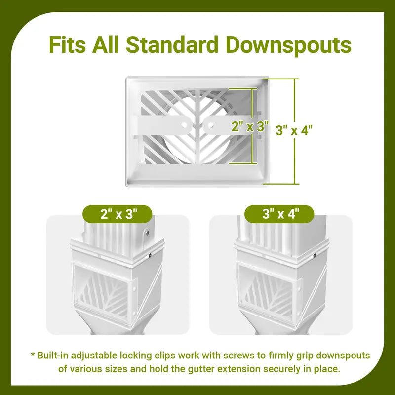 2-Pack 21–68-Inch Expandable Gutter Downspout Extensions with Leaf Filters
