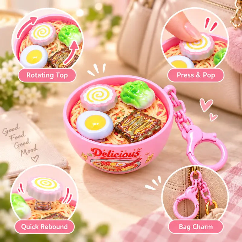 Cute Ramen Bowl Spinning Fidget Toy Keychain