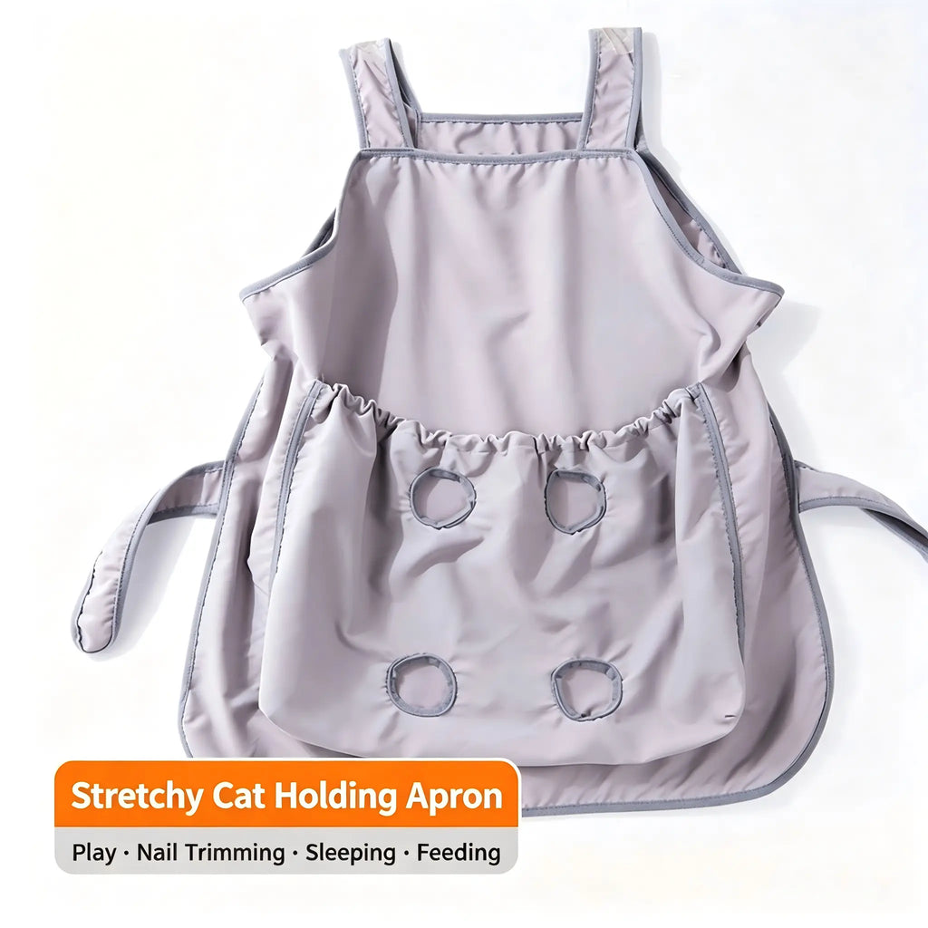 Adjustable Cat Holding & Grooming Apron with Leg Openings