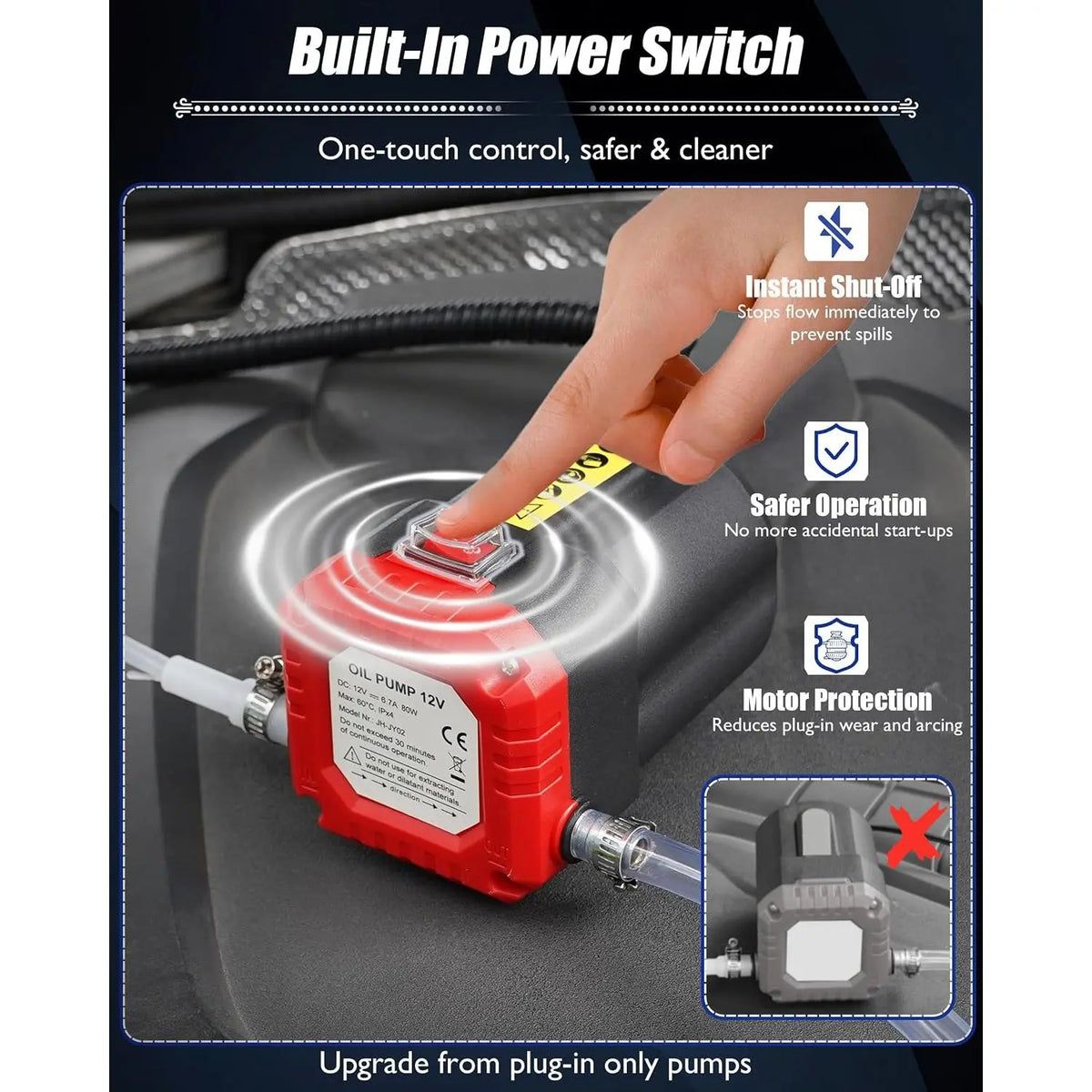 GJANSH 12V 80W Oil & Diesel Transfer Pump Kit