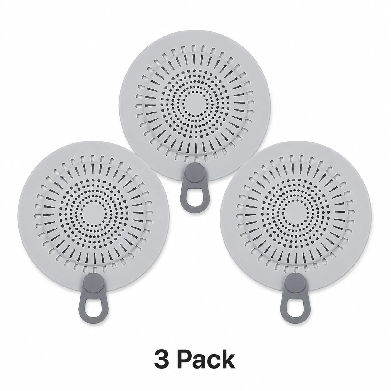 Flexible Silicone Drain Hair Catcher with Lift Handle for Shower, Bathtub, Bathroom Sink & Utility Sink