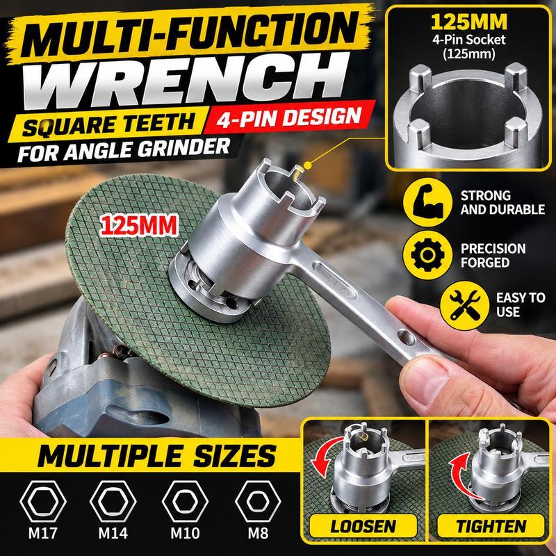 Adjustable 4-Prong Angle Grinder & Polisher Spanner Wrench