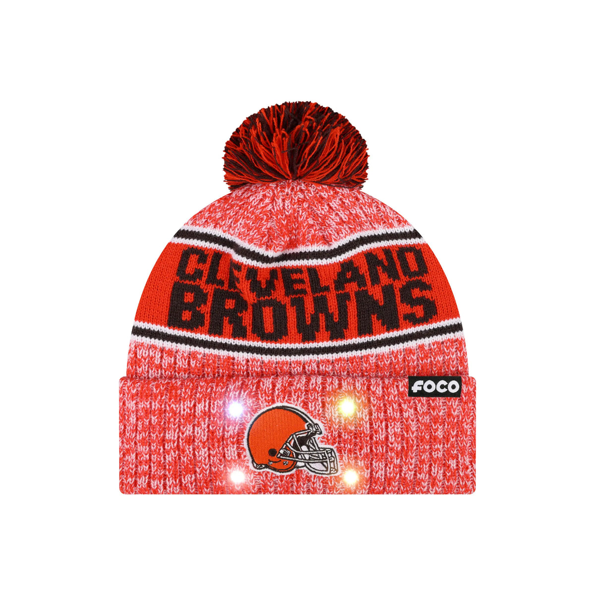 NFL Officially Licensed Team Color Warm Light up Pom Beanie