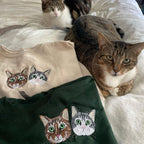 Personalized Cat Dad Shirt with Cat Portrait, Embroidered Gift for Proud Cat Dad