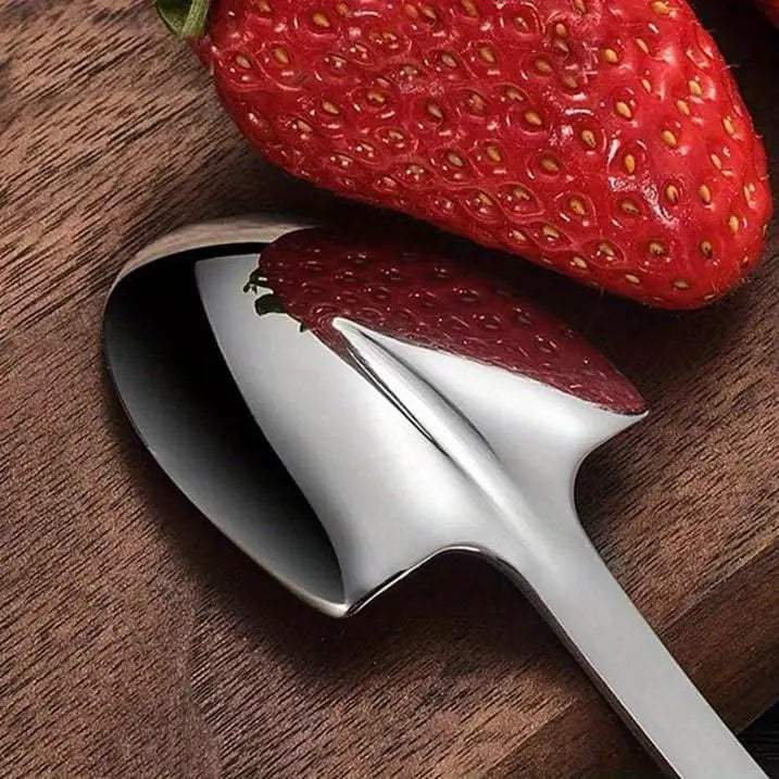 4 Pack Shovel Stainless Steel Dessert Spoon Set, Ice Cream, Cake, Fruit & Coffee Spoons for Home Kitchen Use