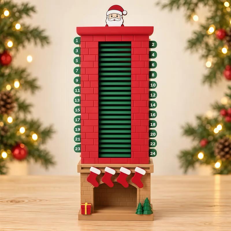 Hotfree 24-Day Santa Chimney Pull-Out Advent Calendar